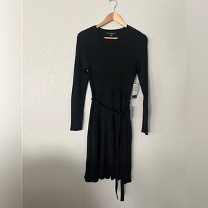 Julia Jordan Nordstroms Black Ribbed Knit Long Sleeve Dress Size Medium